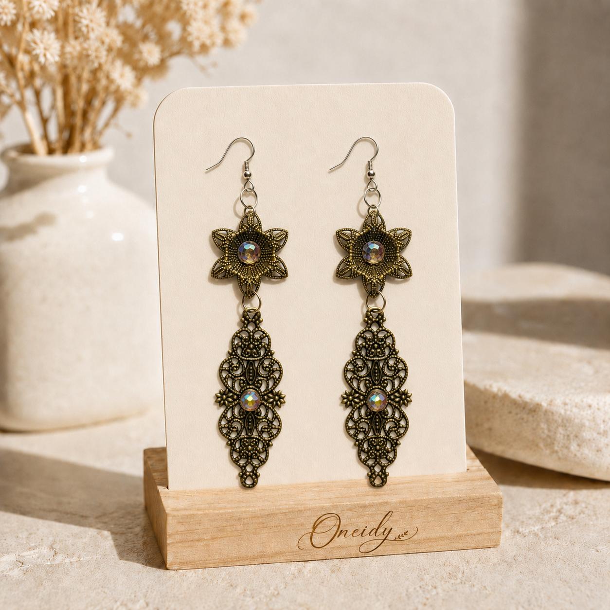 Antique Floral Brass Filigree