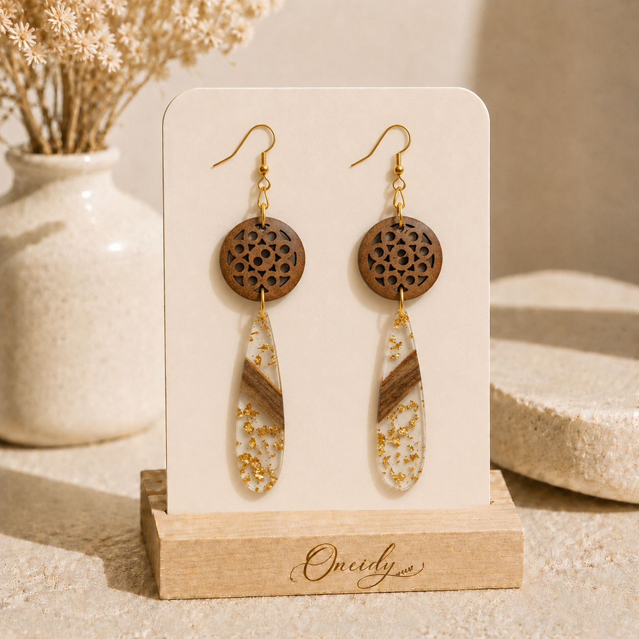 Acryllic Liquid Drops (White/Gold)