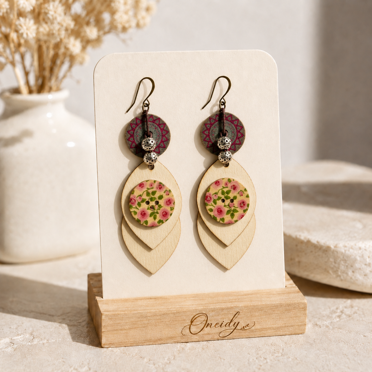 Floral Wooden Drops