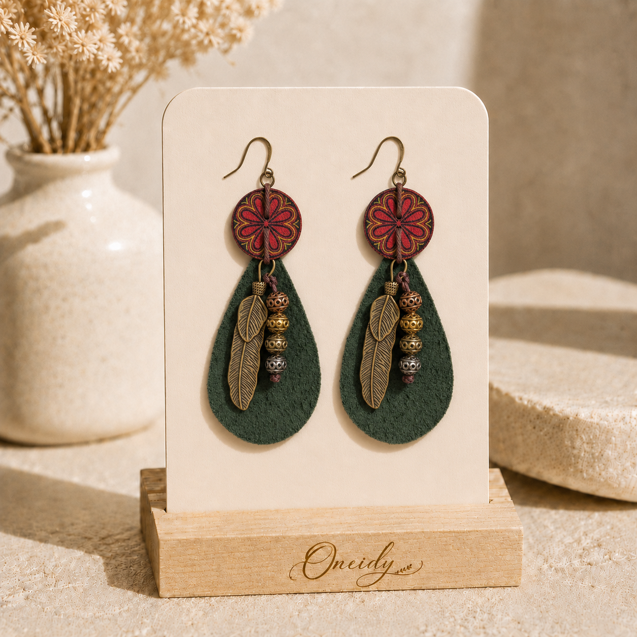 Antique Evergreen Leather drops